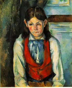  rojo Pintura - El niño con un chaleco rojo 4 Paul Cezanne